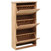 Vidaxl Cabinet da scarpe 55x20x104 cm Legno di noce solido