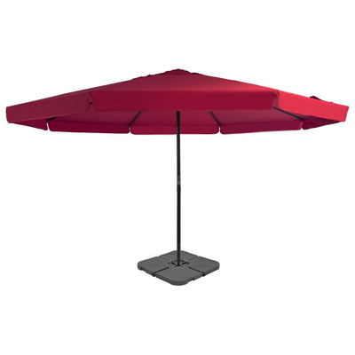Parasol Vidaxl con base portátil roja