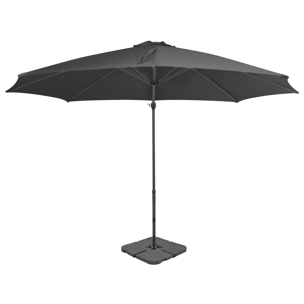 Parasol Vidaxl con base portátil de antracita