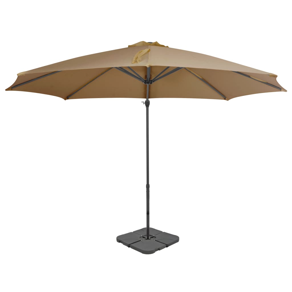 VidaXL Parasol met draagbare voet taupe