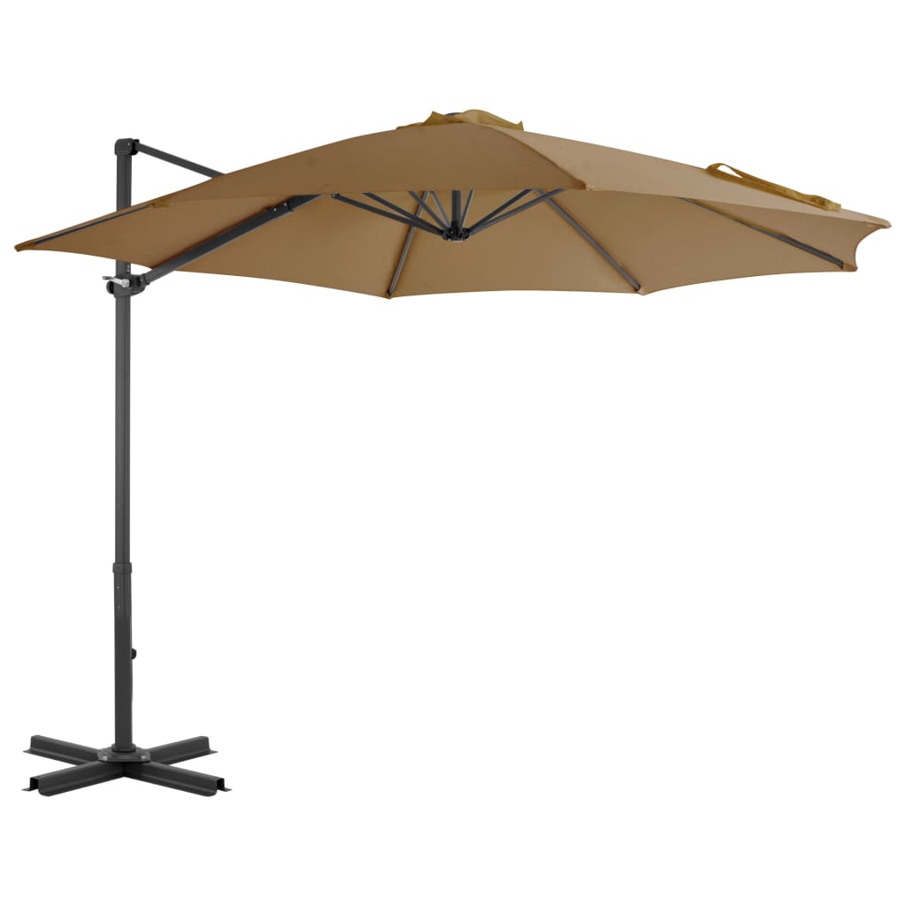 VidaXL Parasol met draagbare voet taupe