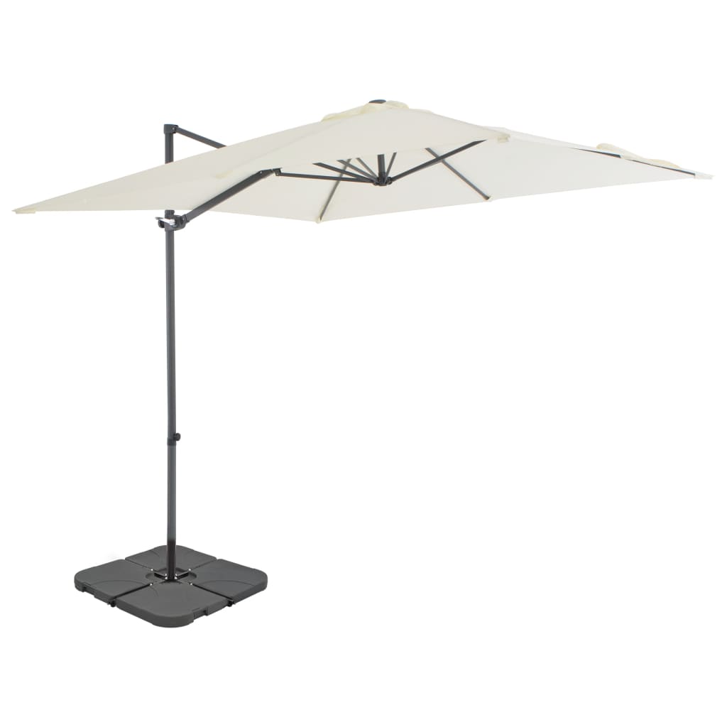 Parasol Vidaxl con arena base portátil -Colorada