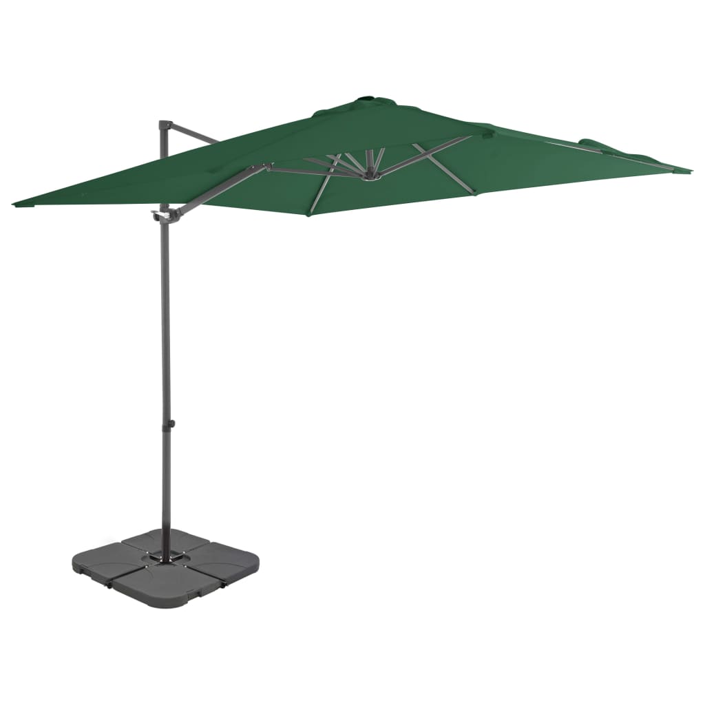 Vidaxl Parasol con base portatile verde