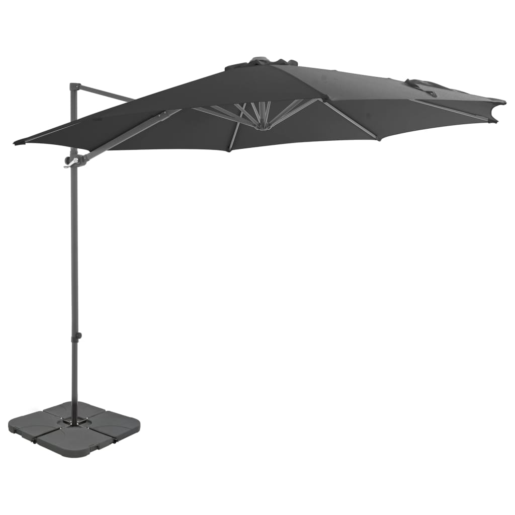 Parasol Vidaxl con base portátil de antracita