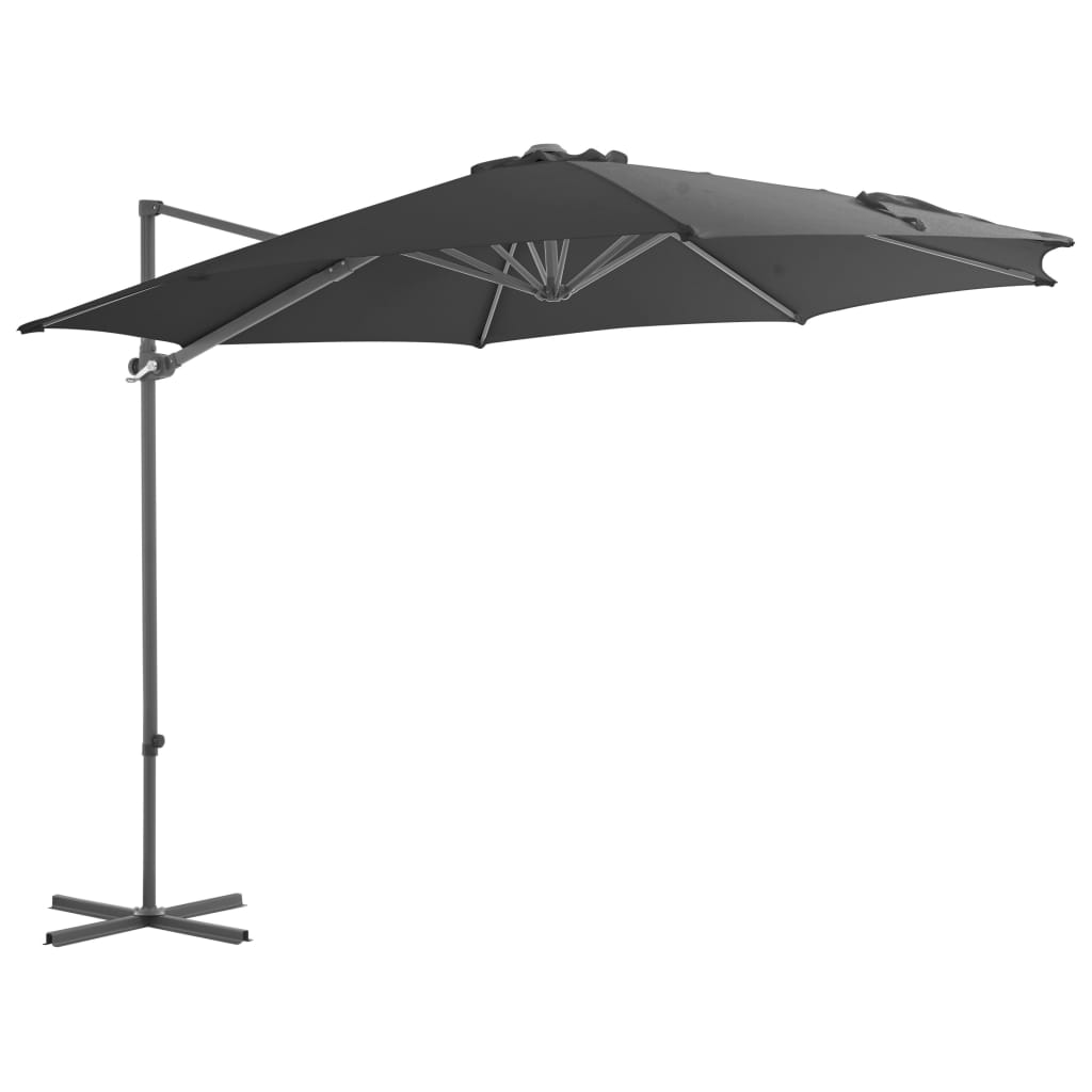 Parasol Vidaxl con base portátil de antracita