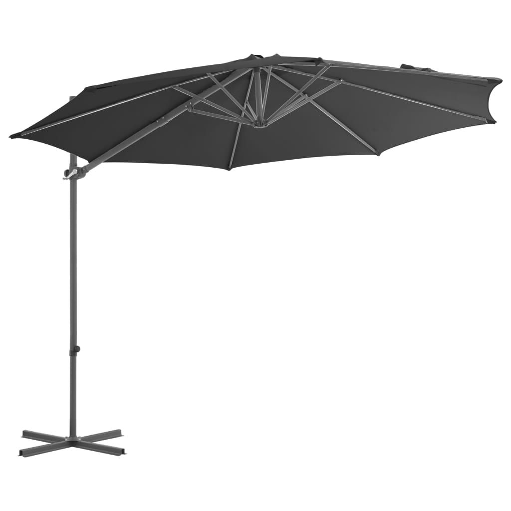 Parasol Vidaxl con base portátil de antracita