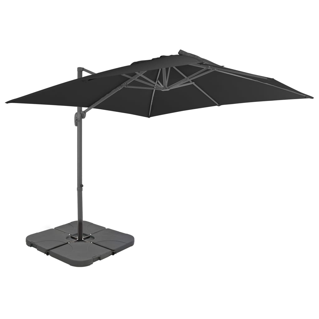 Parasol Vidaxl con base portátil de antracita