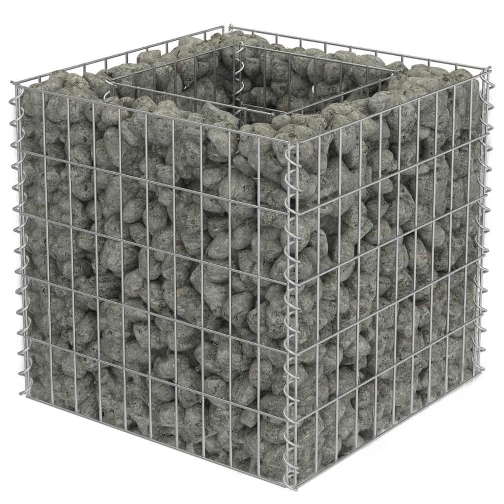 VidaXL Gabion plantenbak verhoogd 50x50x50 cm gegalvaniseerd staal