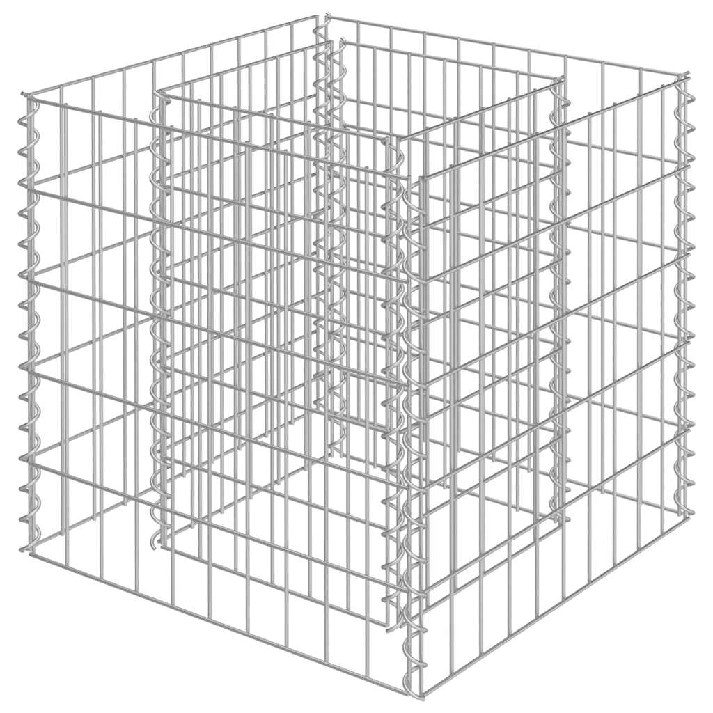 Vidaxl Gabion Planter elevado 50x50x50 cm de acero galvanizado