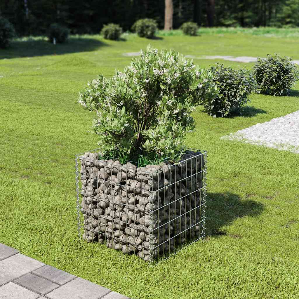 Vidaxl Gabion Planter elevado 50x50x50 cm de acero galvanizado