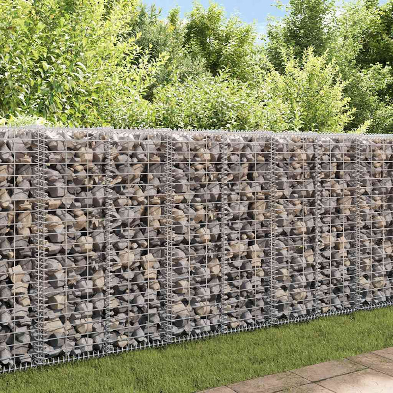 Vidaxl schanskorfmuur met deksels 20x20x100 cm gegalvaniseerd staal