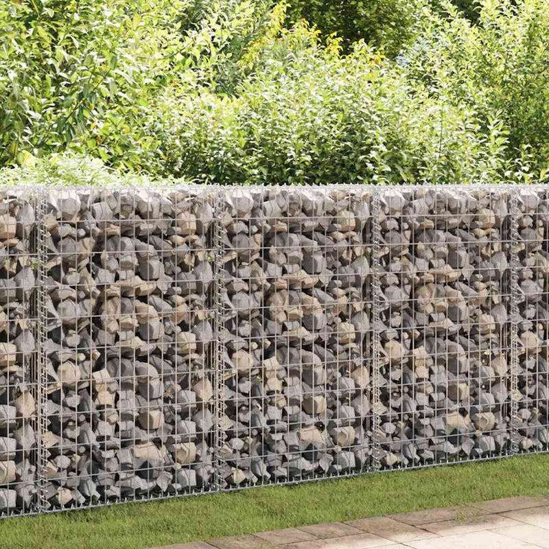 Vidaxl Schanskorf Wall con coperchi 100x20x100 cm in acciaio zincato