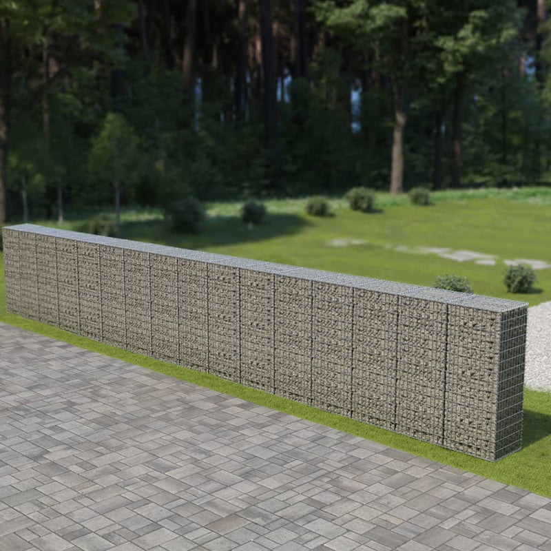 Muro de Vidaxl Schanskorf con tapas 900x50x150 cm de acero galvanizado