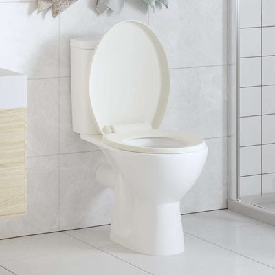 Asiento de inodoro Vidaxl de cierre suave con diseño de liberación rápida blanca