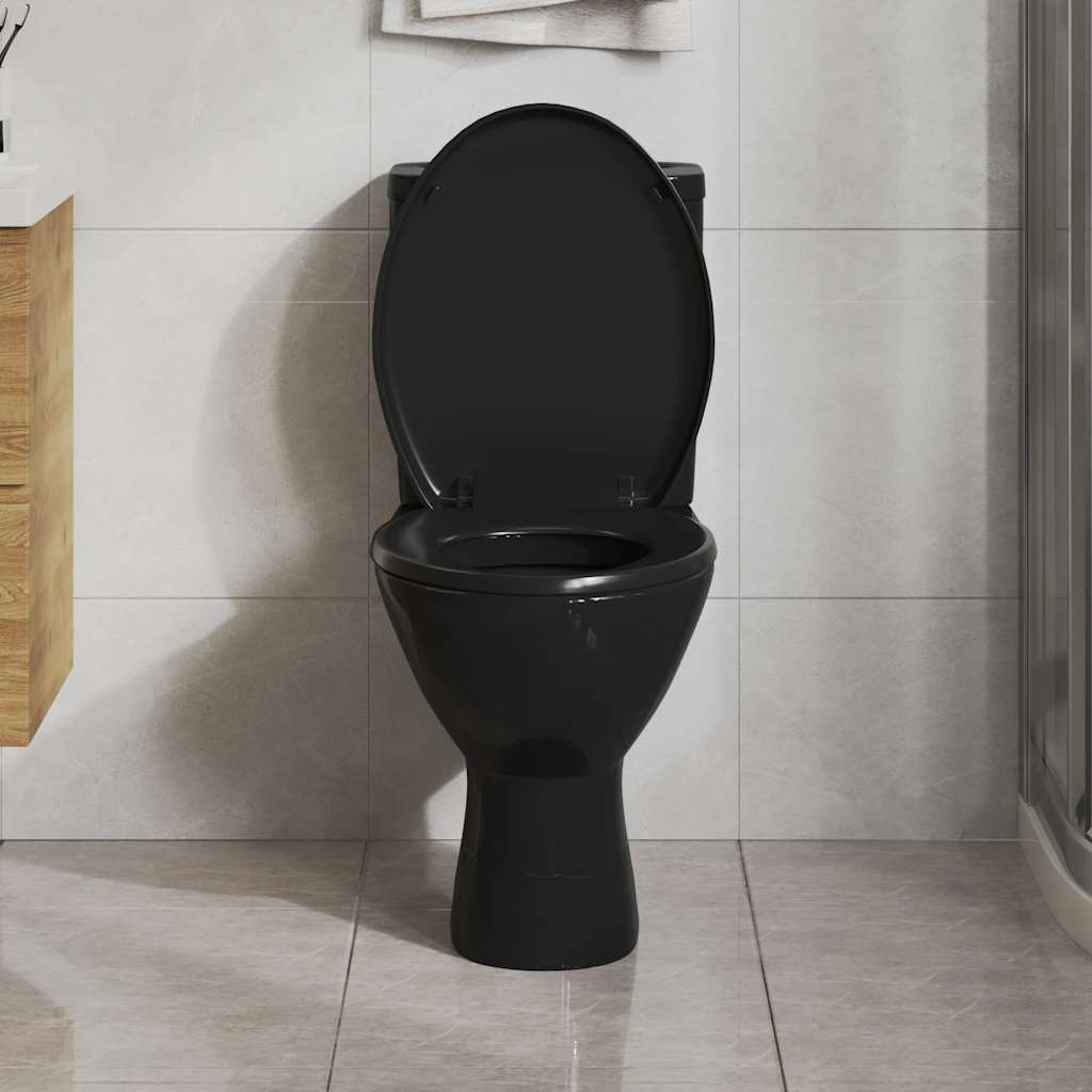 Vidaxl Sedile del toilette morbido con design a rilascio rapido nero