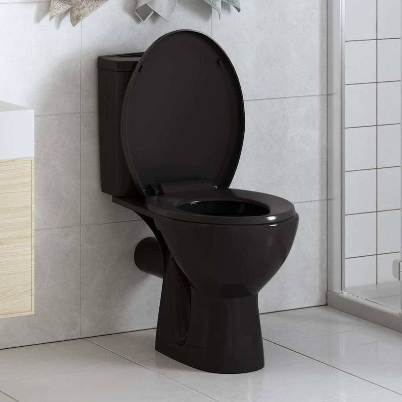 Vidaxl Sedile del toilette morbido con design a rilascio rapido nero