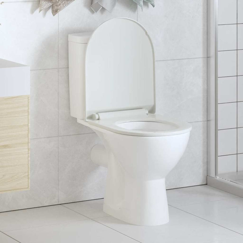 Asiento de inodoro Vidaxl de cierre suave con diseño de liberación rápida blanca