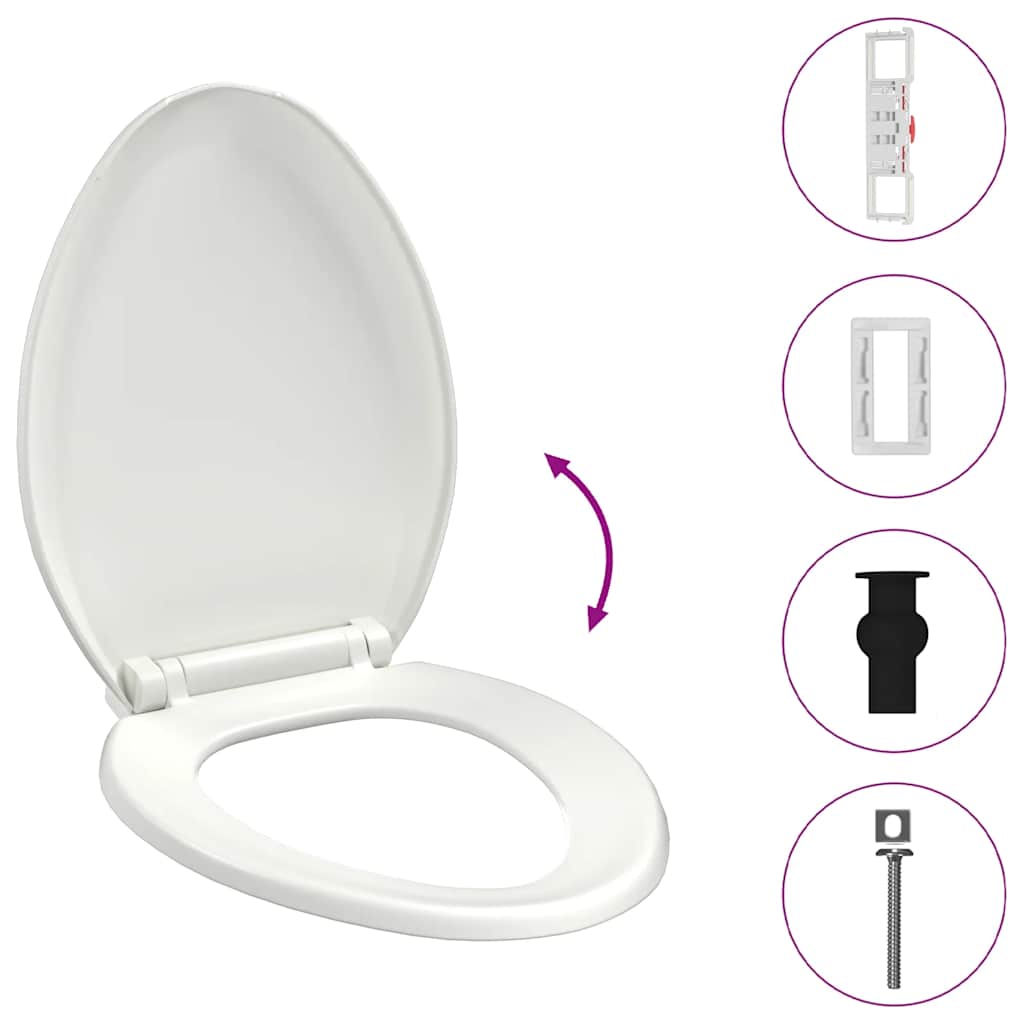 Vidaxl toiletbril soft-close met quick-release ontwerp wit