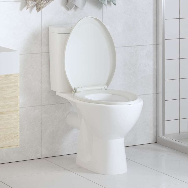 Asiento de inodoro Vidaxl de cierre suave con diseño de liberación rápida blanca