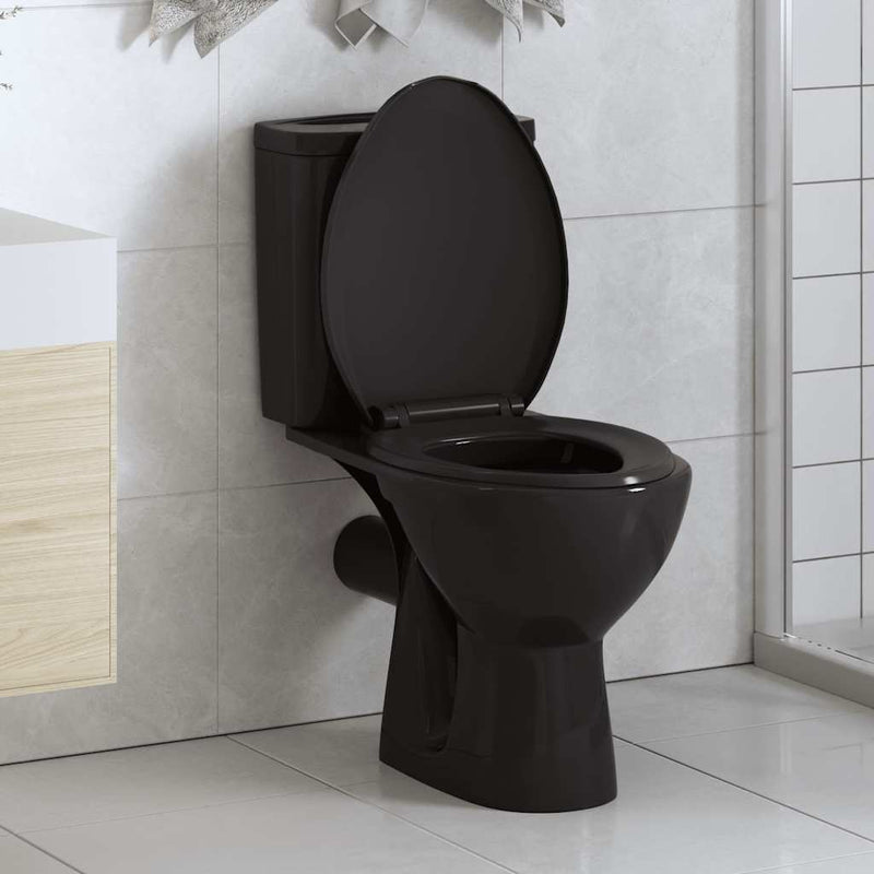 Vidaxl Sedile del toilette morbido con design a rilascio rapido nero
