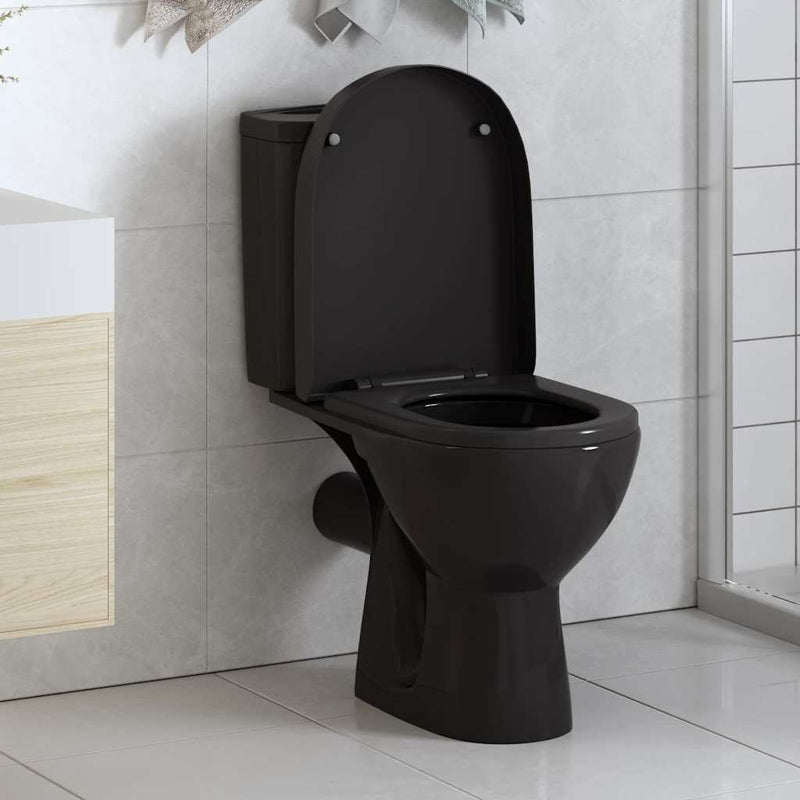 Vidaxl Sedile del toilette morbido con design a rilascio rapido nero
