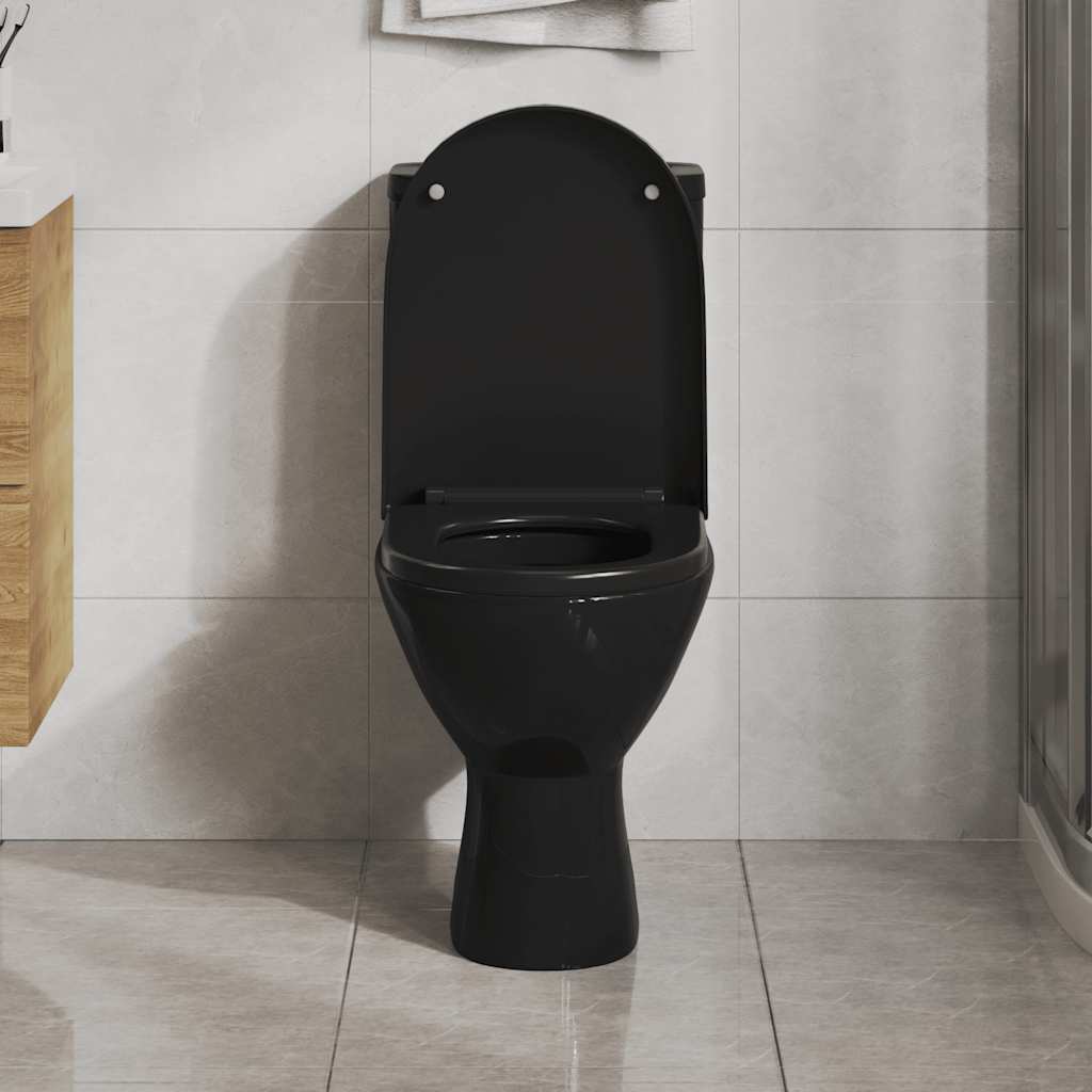 Vidaxl Sedile del toilette morbido con design a rilascio rapido nero