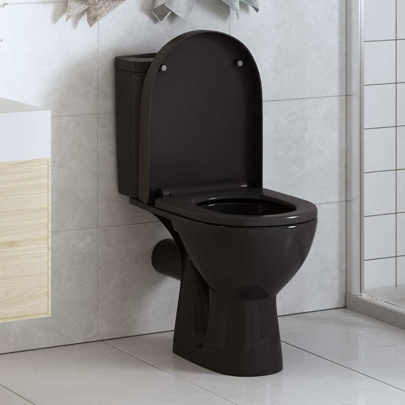 Vidaxl Sedile del toilette morbido con design a rilascio rapido nero