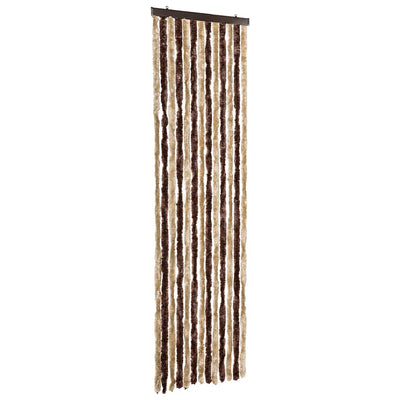 Cortina de mosca Vidaxl 56x185 cm chenille beige y marrón claro