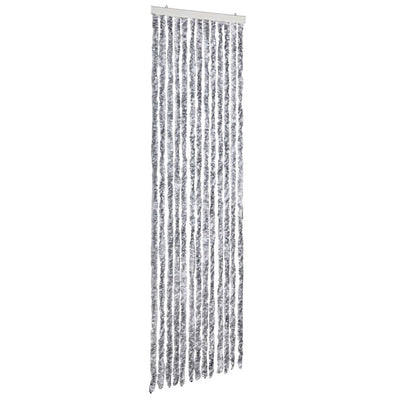 Cortina de mosca Vidaxl 56x185 cm Chenille White and Grey