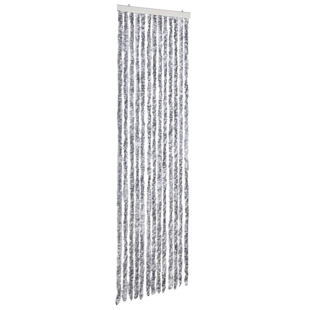 Cortina de mosca Vidaxl 56x185 cm Chenille White and Grey