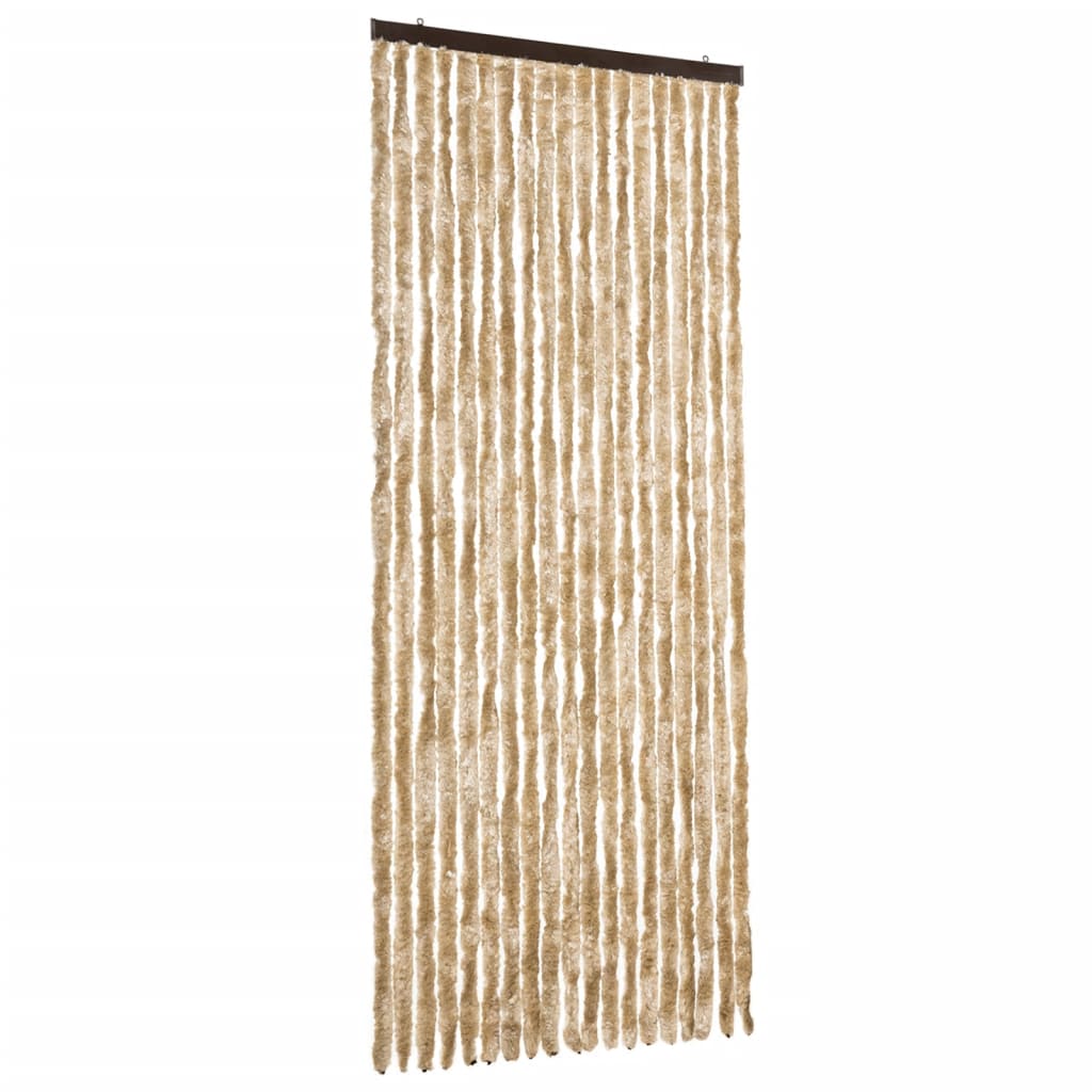 Cortina de mosca Vidaxl 56x185 cm chenille beige