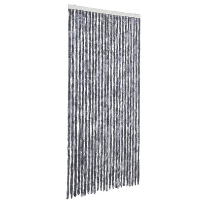 Cortina de mosca Vidaxl 100x220 cm Chenille Silver Colored
