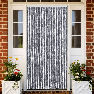 Cortina de mosca Vidaxl 100x220 cm Chenille Silver Colored