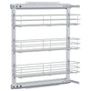 Cesta de alambre Vidaxl extensible 3 capas 47x15.5x55.5 cm de color plateado