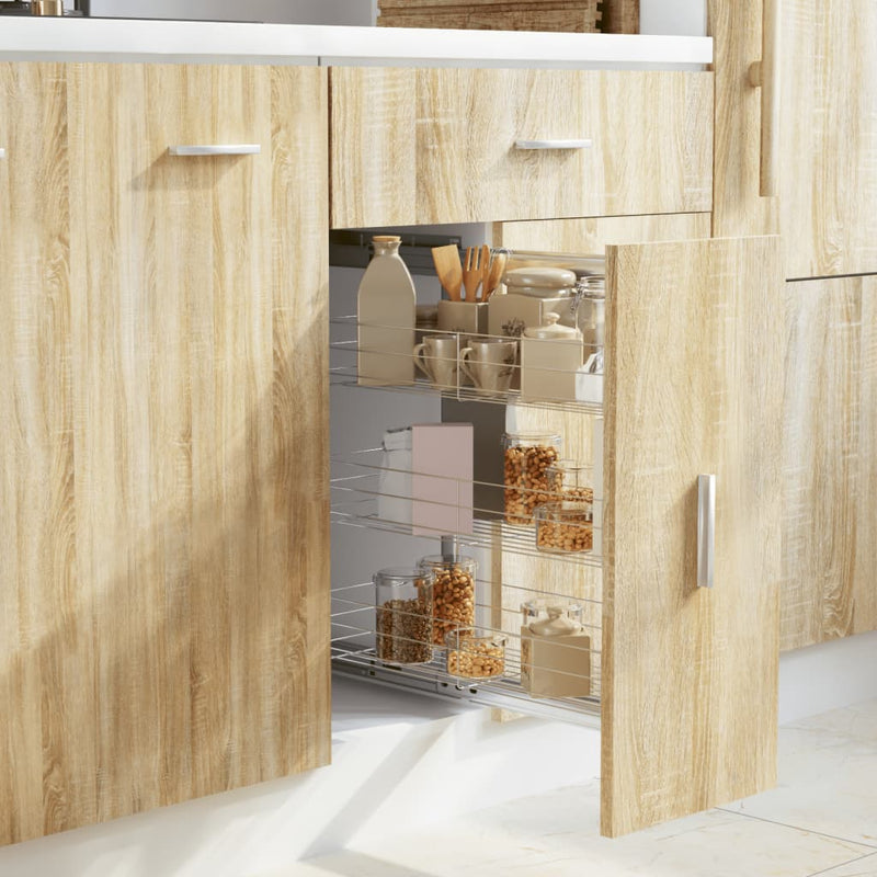 Vidaxl Where Basket Kitchen Cucina estesibile a 3 strati 47x25x56 cm di colore argento