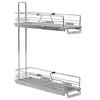Vidaxl draadmand keuken uittrekbaar 2-laags 47x15x54,5cm zilverkleurig