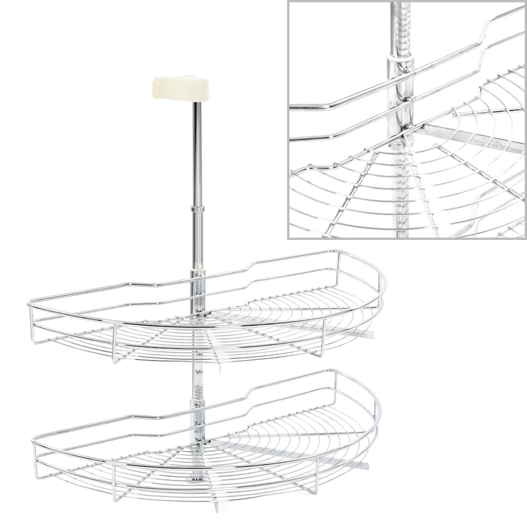 Vidaxl Where Basket Kitchen a 2 strati 180 gradi 75x38x80 cm di colore argento