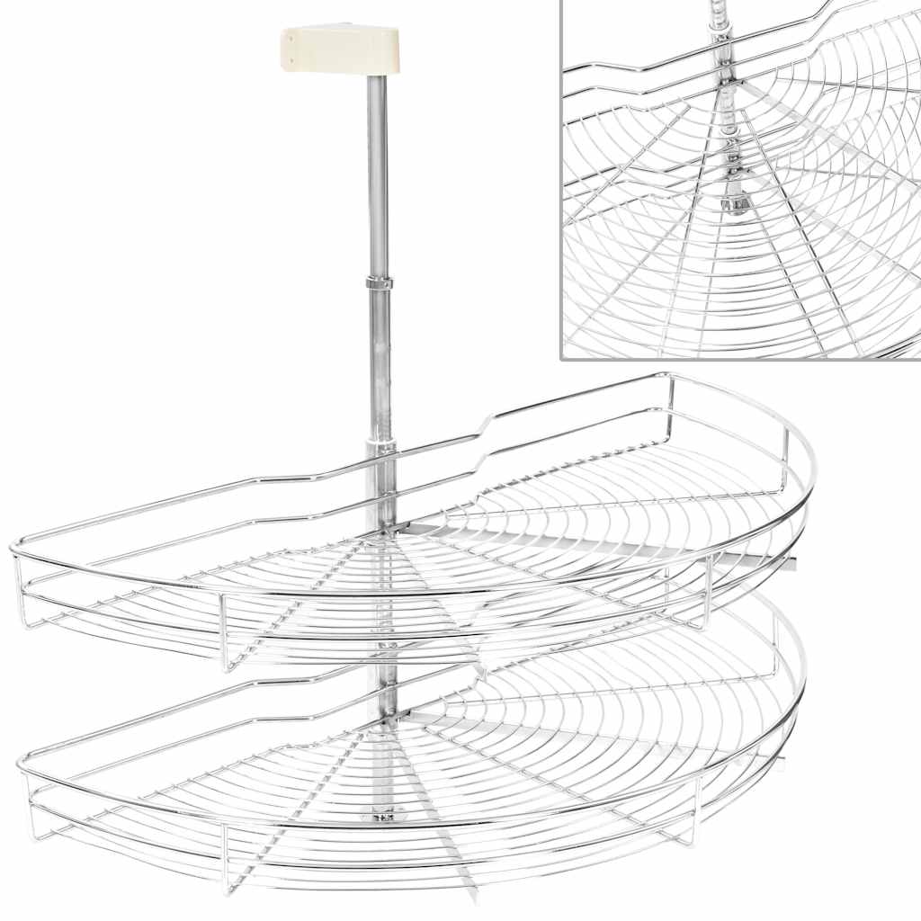 Vidaxl Where Basket Kitchen a 2 strati 180 gradi 85x44x80 cm di colore argento