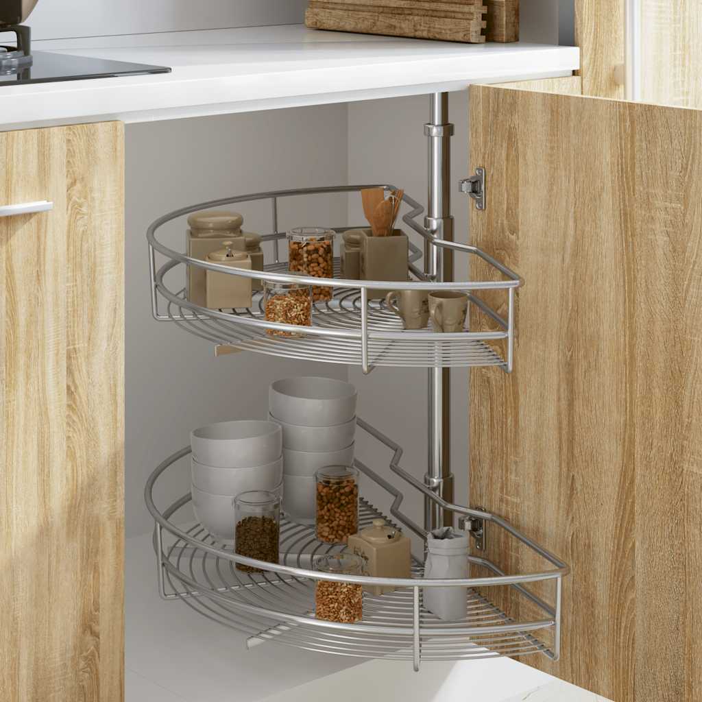 Vidaxl Where Basket Kitchen a 2 strati 180 gradi 85x44x80 cm di colore argento