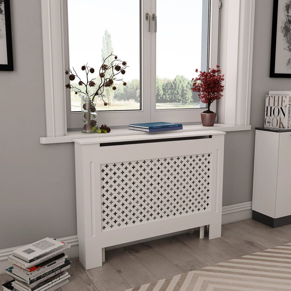 VidaXL Radiatorombouw 112x19x81,5 cm MDF wit