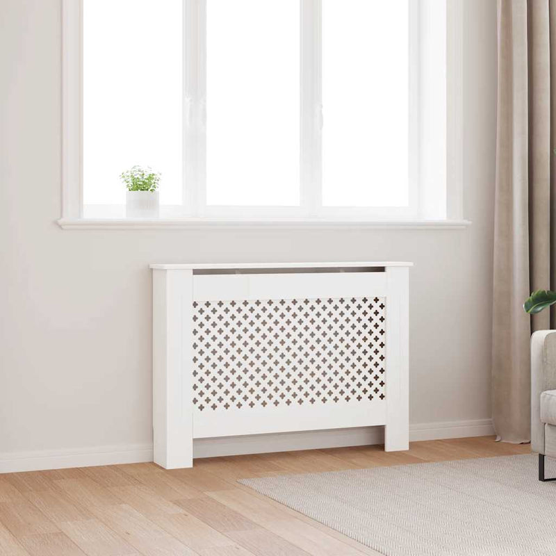 Vidaxl Construcción del radiador 112x19x81.5 cm MDF White