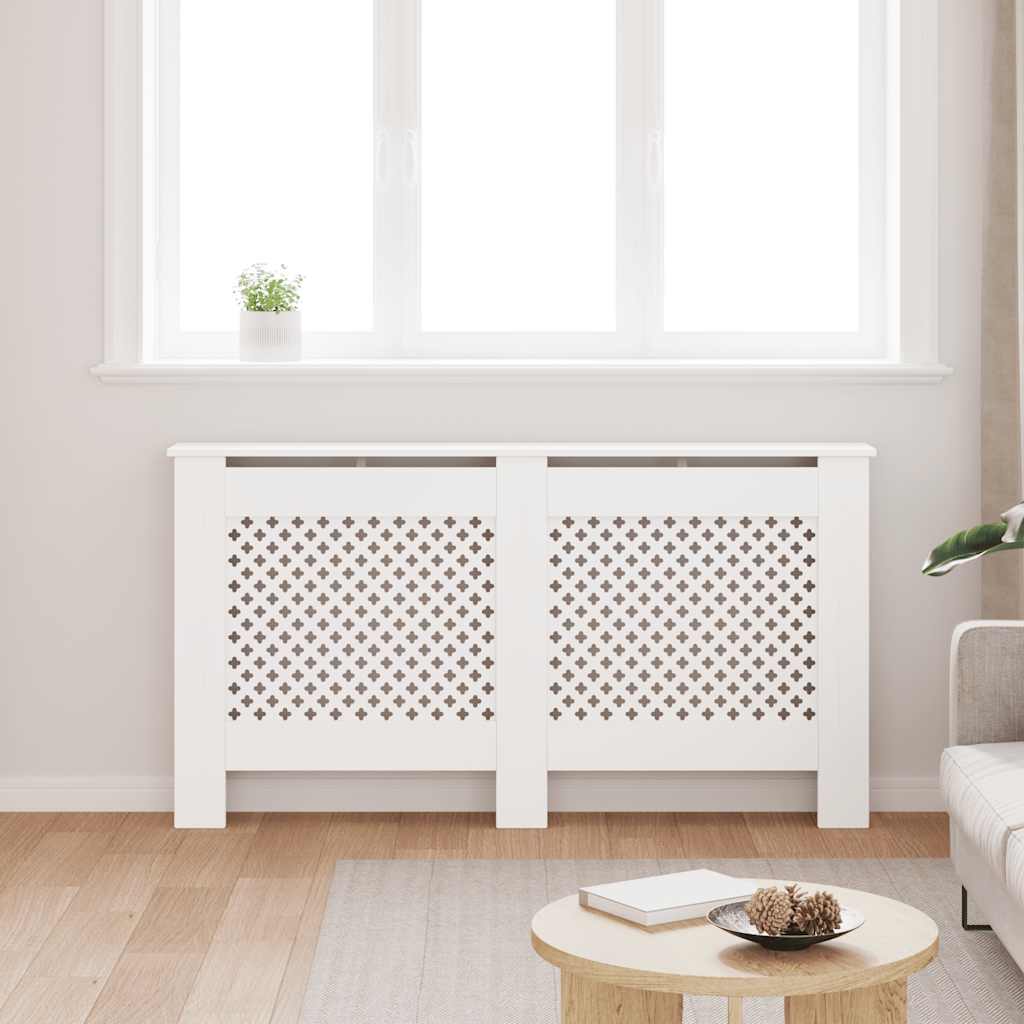 Vidaxl Construcción del radiador 152x19x81.5 cm MDF White
