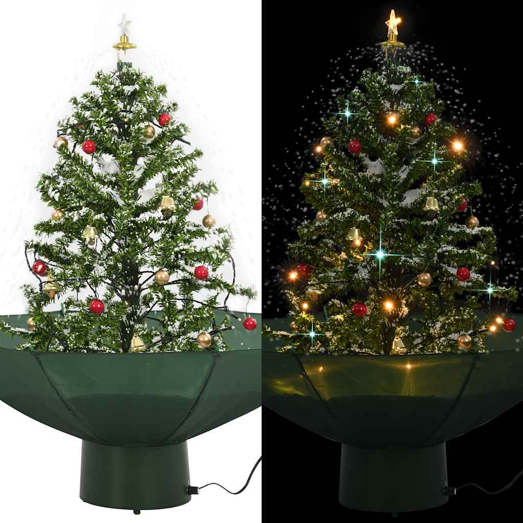 Vidaxl Nevando el árbol de Navidad con paraguas de 75 cm verde