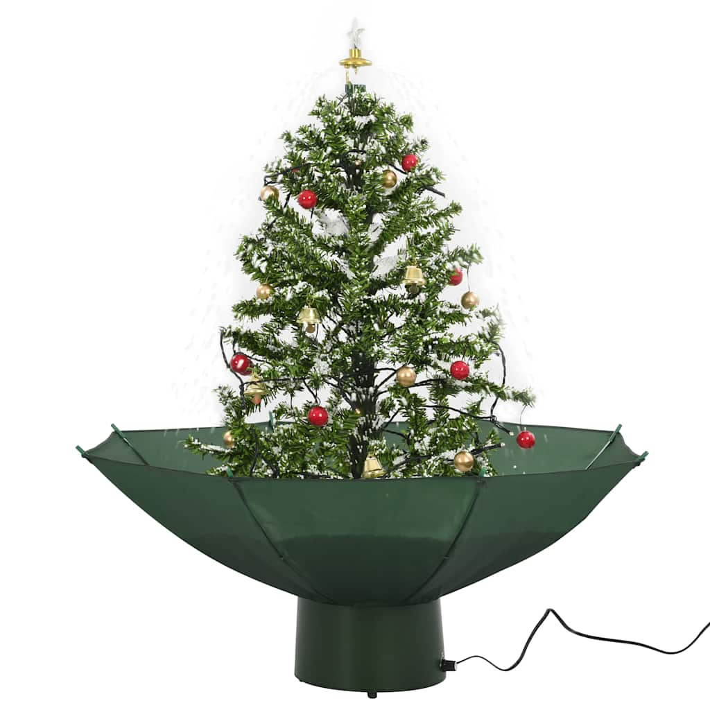 Vidaxl Nevando el árbol de Navidad con paraguas de 75 cm verde