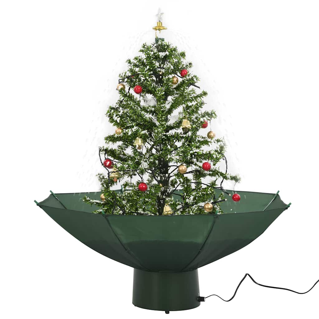 L'albero di Natale Vidaxl nevica con ombrelloni 75 cm verde