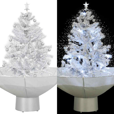 Vidaxl Nevando el árbol de Navidad con paraguas de 75 cm blanco