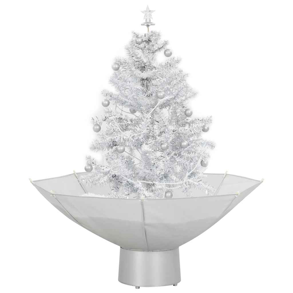 Vidaxl Nevando el árbol de Navidad con paraguas de 75 cm blanco