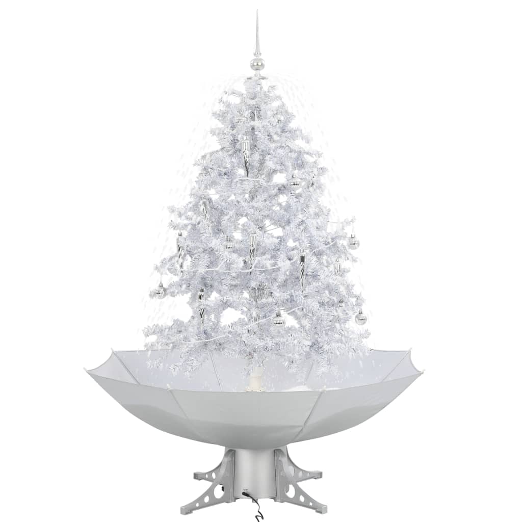 Vidaxl Nevando el árbol de Navidad con paraguas de 140 cm blanco