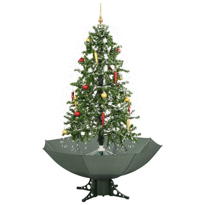 Vidaxl Nevando el árbol de Navidad con paraguas de 170 cm verde
