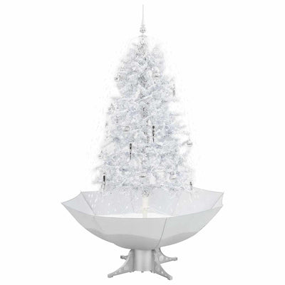 Vidaxl Nevando el árbol de Navidad con paraguas de 170 cm blanco